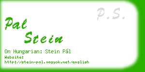 pal stein business card